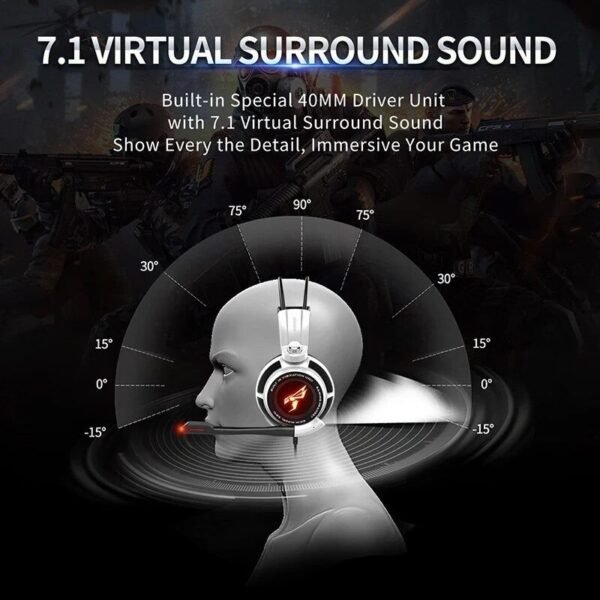 7.1 Surround Sound Gaming Headset with Vibration & LED Lights for PS5, PS4, PC, and Laptop