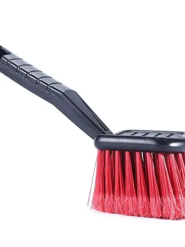 Compact Car & Motorcycle Detailing Brush with Red Bristles