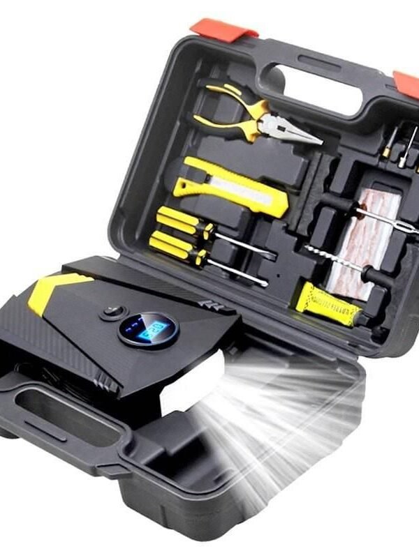 Digital Car Tire Inflatable Pump with LED Illumination and Auto Air Compressor