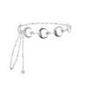 Elegant Gothic Moon Silver Pendant High Waist Metal Chain Belt for Women