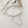 Elegant Pearl and Crystal Waist Belt
