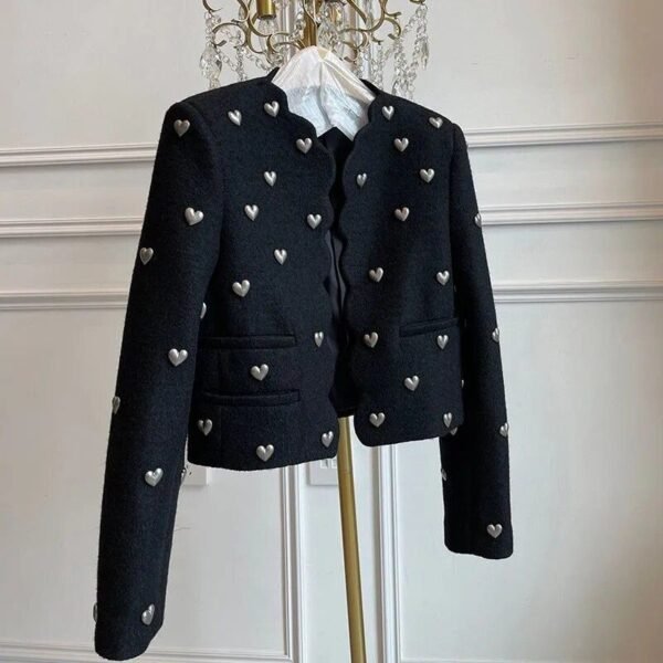 Vintage Korean Tweed Jacket for Women