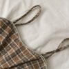 Plaid Heart Ringstone Camisole Crop Top