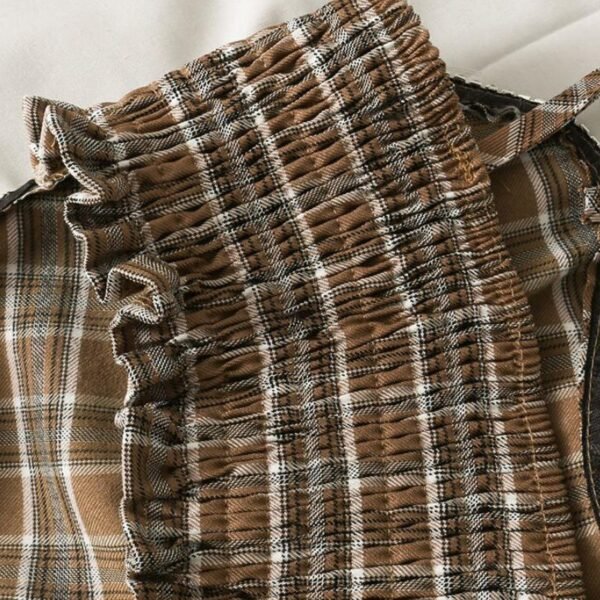 Plaid Heart Ringstone Camisole Crop Top