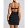 Sequin Heart Sling Backless Mini Dress