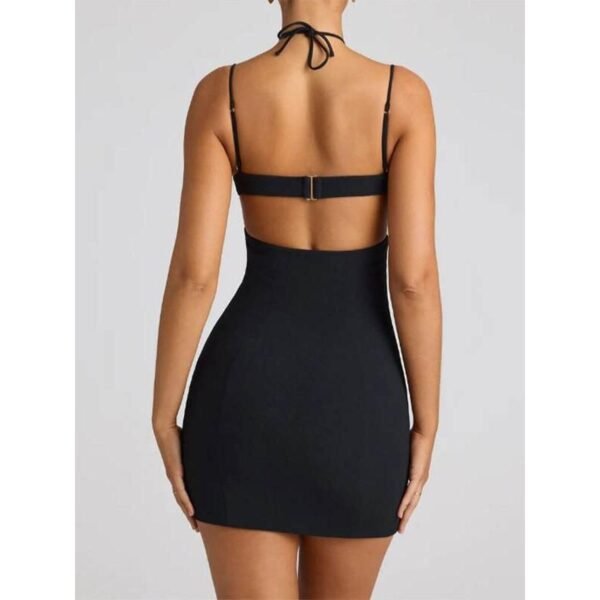 Sequin Heart Sling Backless Mini Dress