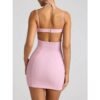 Sequin Heart Sling Backless Mini Dress