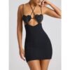 Sequin Heart Sling Backless Mini Dress