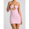 Sequin Heart Sling Backless Mini Dress