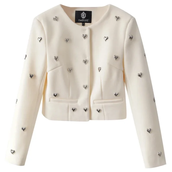 Rivet Heart Short Coat for Women