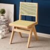 Modern Nordic Rattan Dining Chair with Handrails - Elegant Indoor Seating for Home & Office