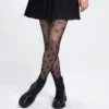 Gothic Love Heart Mesh Tights