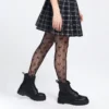 Gothic Love Heart Mesh Tights
