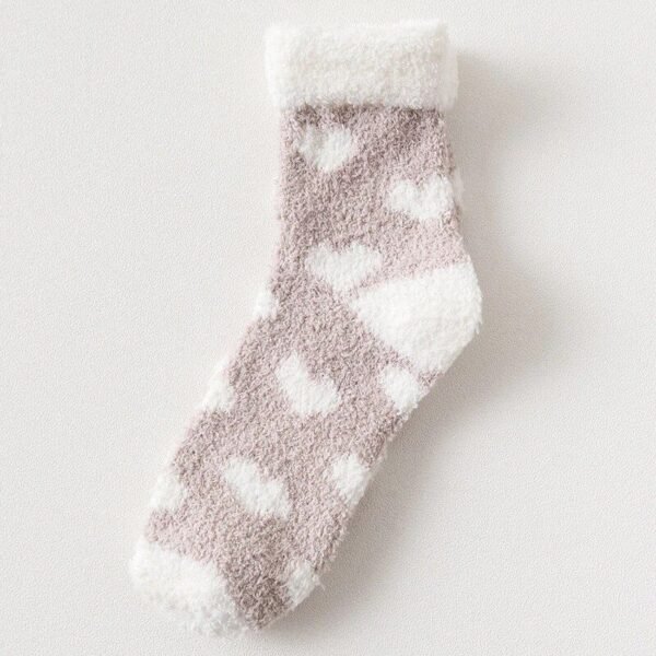 Cozy Heart Pattern Fuzzy Socks