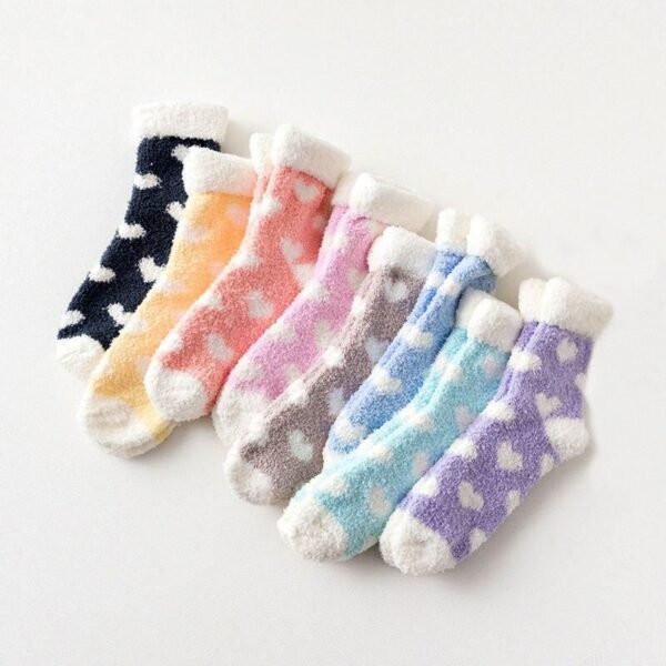 Cozy Heart Pattern Fuzzy Socks