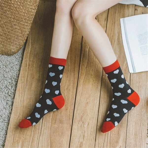 Colorful Heart Patterned Harajuku Socks
