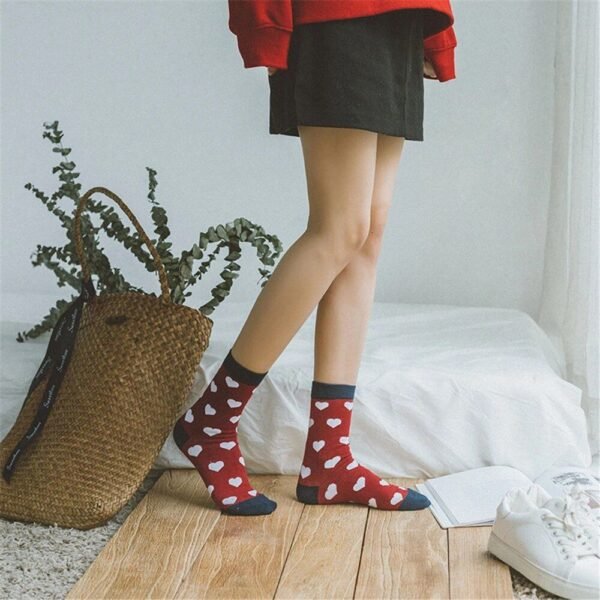Colorful Heart Patterned Harajuku Socks
