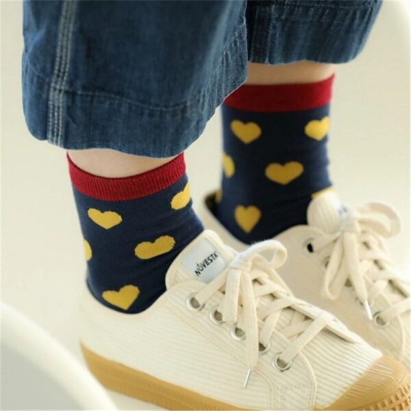 Colorful Heart Patterned Harajuku Socks