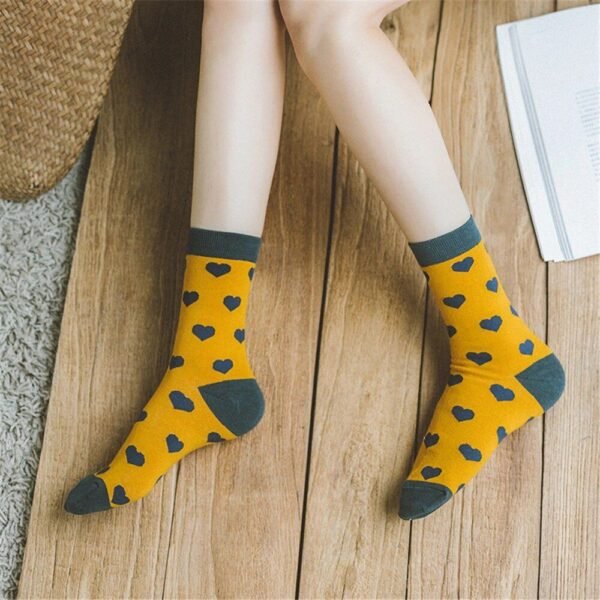 Colorful Heart Patterned Harajuku Socks