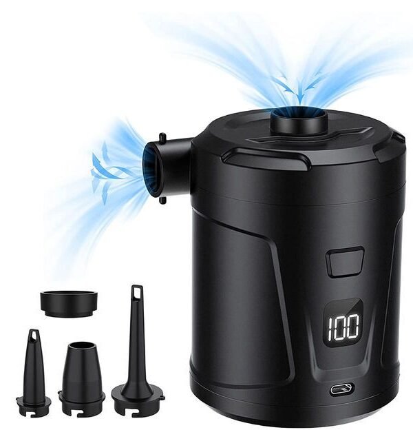USB Rechargeable Portable Air Pump with 4 Nozzles