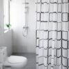 Modern Geometric Plaid Shower Curtain - Waterproof, Eco-Friendly, Japan Style