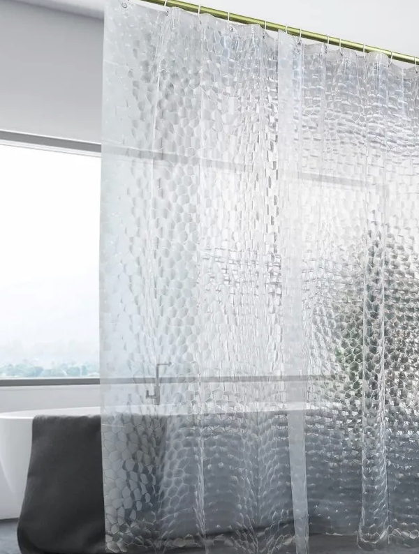 Modern 3D EVA Shower Curtain - Waterproof, Mildew Proof with Hooks