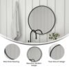 Modern 30" Black Round Wall Mounted Mirror with Backlight - Elegant Decor for Bathroom & Home