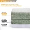 Luxury Waterproof Linen-Texture Shower Curtain with Silver Hooks