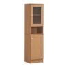 Slim Tall Storage Cabinet with Open Shelf & Enclosed Space for Kitchen and Living Room