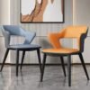 Elegant Modern Acrylic Arm Dining Chair with PU Leather - Ideal for Office, Kitchen, and Events