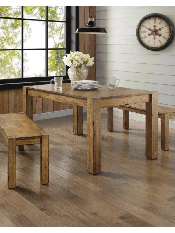 Rustic Brown Wooden Dining Table