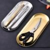Multi-Purpose Stainless Steel Tray – Elegant Organizer for Jewelry, Cosmetics, and Snacks