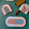 Charming Nordic Rainbow Silicone Coasters – Elegant, Non-Slip, Heat-Resistant Table Mats