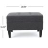 Elegant Dark Grey Fabric Tufted Ottoman