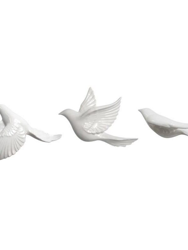 Modern Ceramic Pigeon Wall Art: Trio Set for Living Room and Bedroom Decor