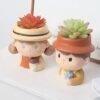 Charming Cartoon Cactus Succulent Flower Pot