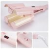 Three-Barrel Ceramic Hair Curler with LCD and Automatic Features