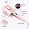 Three-Barrel Ceramic Hair Curler with LCD and Automatic Features