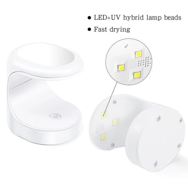 Compact UV LED Nail Dryer Lamp - USB Rechargeable Single Finger Manicure Tool