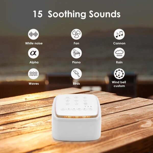 Portable White Noise Sleep Sound Machine with Timer & Type-C Rechargeable Design