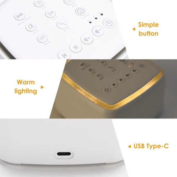 Portable White Noise Sleep Sound Machine with Timer & Type-C Rechargeable Design