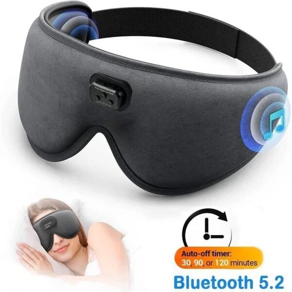 3D Contoured Sleep Mask with HD Bluetooth Headphones & White Noise - Light Blocking Eye Mask for Sleep Enhancement