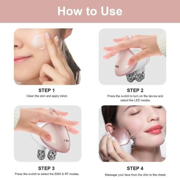 5-in-1 Rejuvenating Facial Massager with EMS & RF Technology and LED Therapy