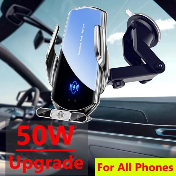 50W Wireless Car Charger with Air Vent Stand & Fast Charging for iPhone & Samsung