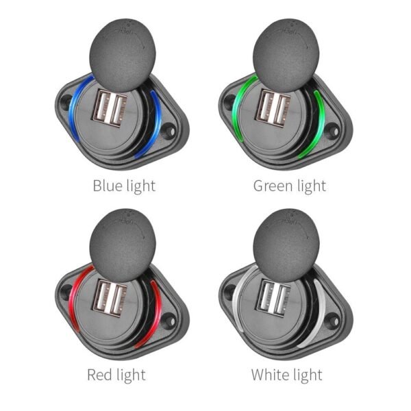 Dual USB 5V 3.1A Waterproof Car Charger Adapter with Slide Lid
