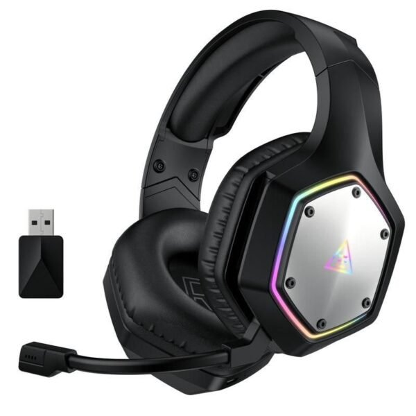 2.4GHz Wireless Gaming Headset with 7.1 Surround, ENC Mic & RGB Lighting for PC/PS4/PS5/Xbox