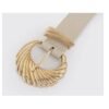 Gold Shell Buckle Braided Leather Belt for Women