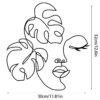 Elegant Minimalist Black Metal Woman Face Wall Art