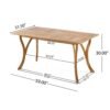 Elegant Teak Finish Acacia Wood Outdoor Dining Table