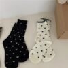 Kawaii Heart Print Ruffle Socks